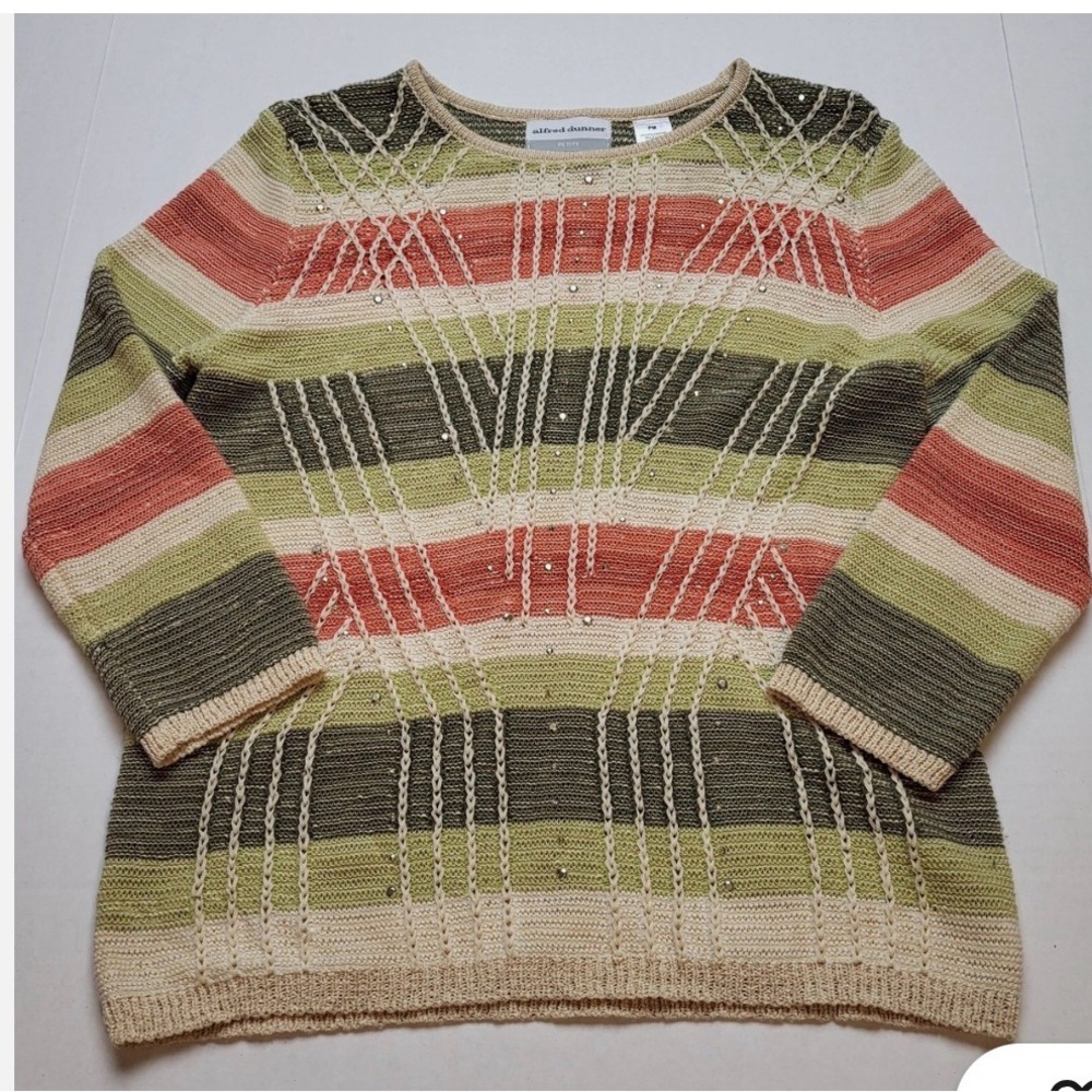 NEW !!! Alfred Dunner 1X cactus ranch Top orange Green long Sleeve